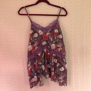 Free People Purple Floral Camisole